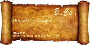 Boszák Csaba névjegykártya